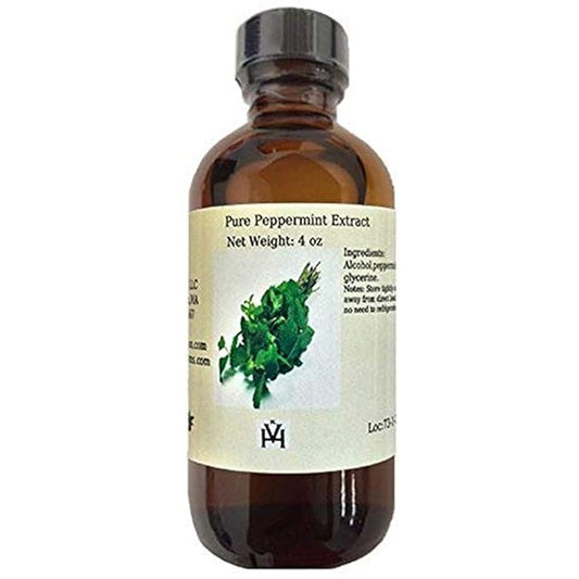 Peppermint Oil Extract - Beverages - Fillings - Frosting - Water Soluble - Non-GMO - Gluten Free - Kosher - Vegan - 8 ounces