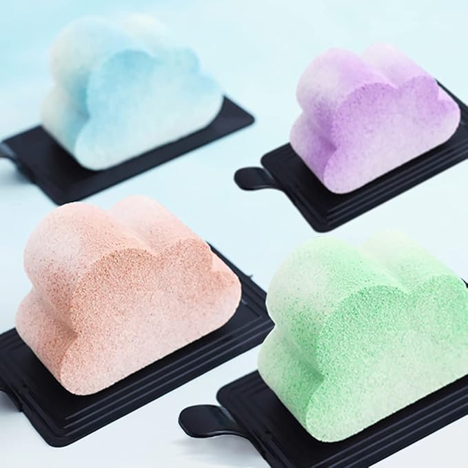 3 Pack Soap Moulds for Soap Making, FineGood Silicone Cloud Mold Soap Making Supplies Cake Baking Mould Silicone Muffin Trays for Pudding Cupcake