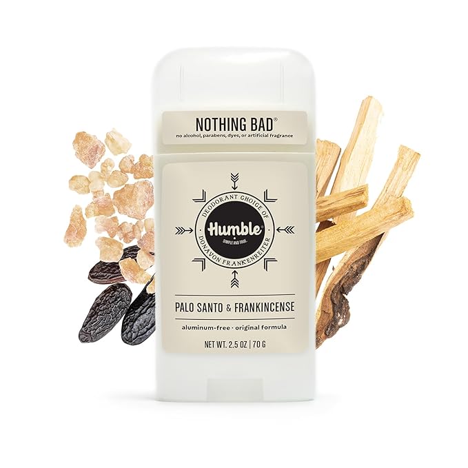 HUMBLE BRANDS Original Formula Aluminum-free Deodorant. Long Lasting Odor Control with Baking Soda and Essential Oils, Palo Santo and Frankincense, Pack of 1