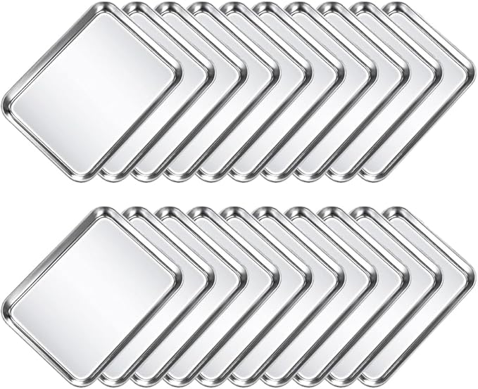 20-Piece Baking Sheet Set - Stainless Steel Pans, 10 x 8 x 1 Inch Oven & Dishwasher Safe