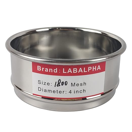 LABALPHA 1800 Mesh Lab Sieves, Test Sieve #1800 Mesh, 4'' Diameter, 304 Stainless Steel Wire Cloth (0.008mm)