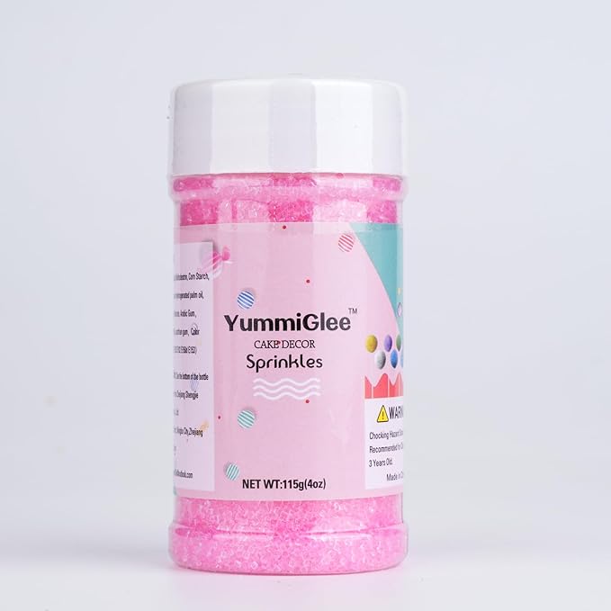 Pink Sanding Sugar for Baking 4 oz Edible Sparkling Sugar Sprinkles Coarse Sugar Crystals for Baking Topping Cake Cookie Cupcake Topper Ice Cream Decoration Supplies