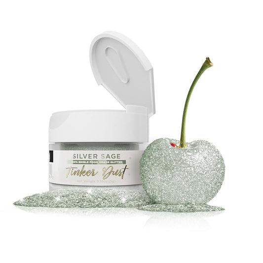 Bakell - Silver Sage Tinker Dust (5g, 1x Jar) Edible Glitter for Food, Desserts, and Beverages!