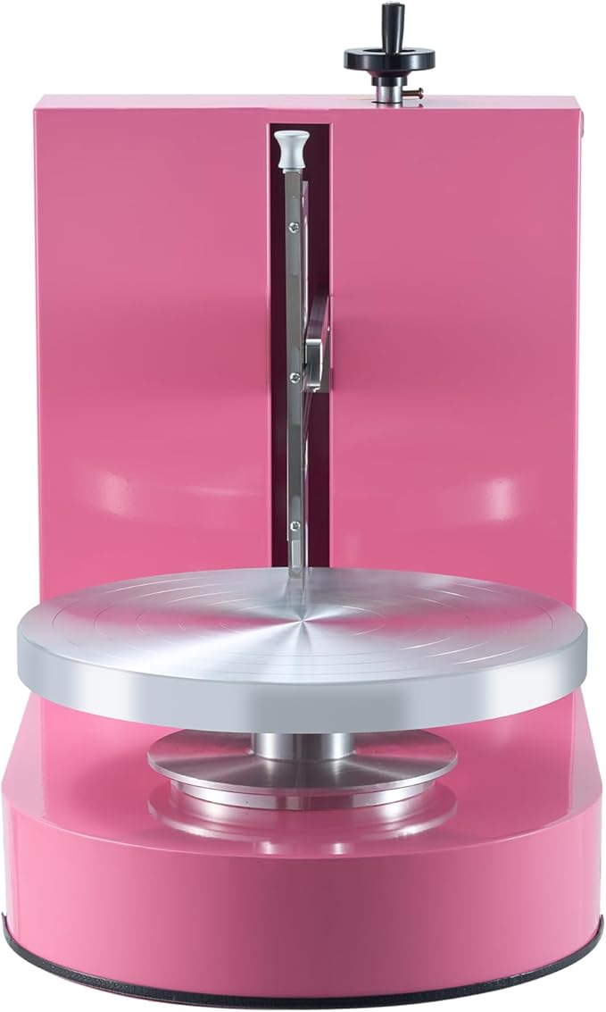 VEVOR Cake Decorating Machine, Cake Cream Spreading Coating Smearing Machine, Low Noise Cake Frosting Machine, Turntable with Adjustable Scraper, for 6" to 14" Cake, 25-320RPM Rotating Speed, Pink