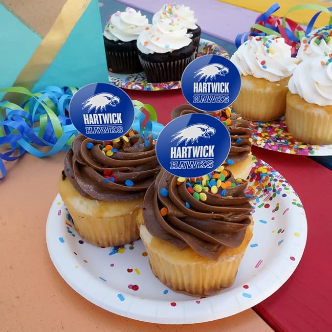 Hartwick College Primary Logo Cupcake Picks Toppers Decoration Set of 6