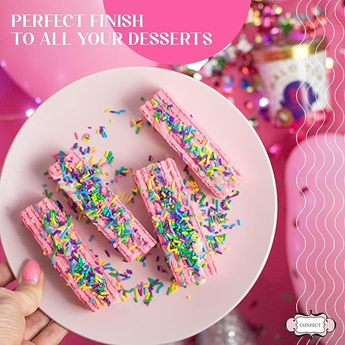 Confect Sprinkles for Christmas Cakes & Cupcakes Decoration | Birthday Sprinkles | Assorted Pack of 5 Wedding Glamour Pearl Sprinkles | Mix Dragees, Jimmies & Sparkling Sugar | Vegan, Gluten-Free, Soy-Free, Dairy-Free, Palm Oil-Free- 5 Oz