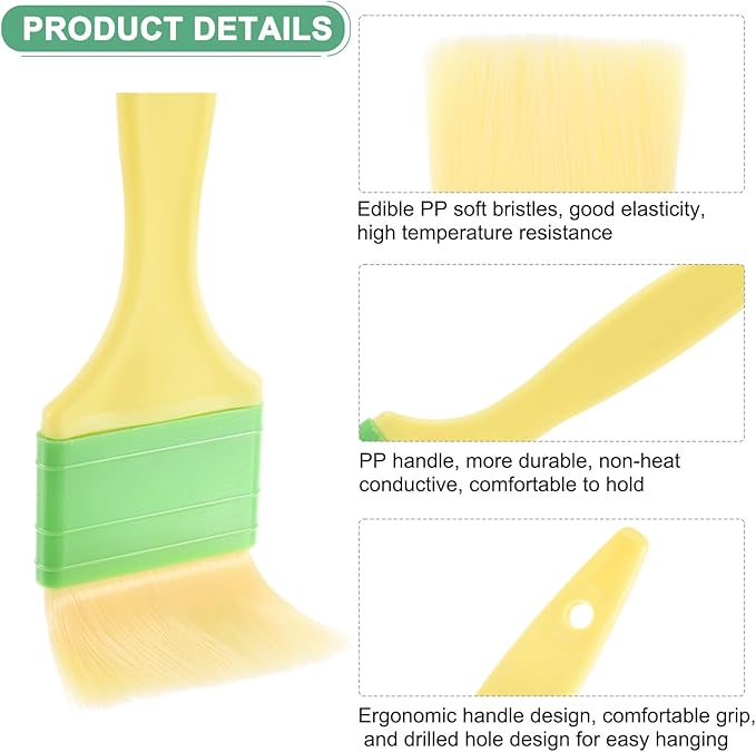 2-Pack Pastry Brush, Soft Basting Baking BBQ Oil Brush for Cooking/Barbecue/Kitchen [2"]
