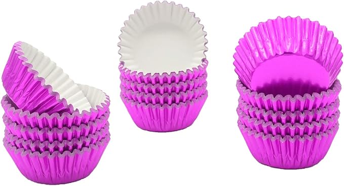 Mini Hot Pink Foil Cupcake Liners Muffin Baking Cups for Party and More, 300-Count