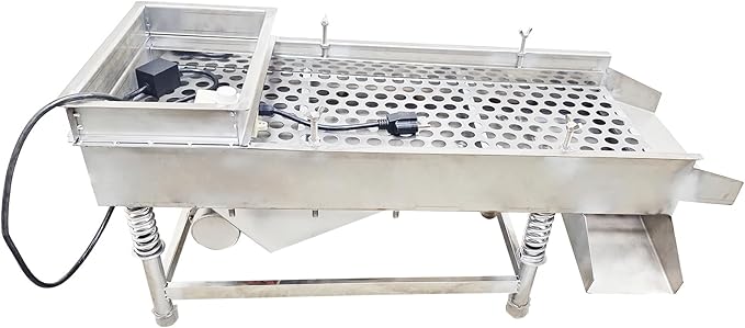 Electric Vibrating Sifter with 20mm Screen Straight Vibrating Sieve Shaker Stainless Steel Linear Sifter Machine Linear Shaker Single Motor 110v 80W