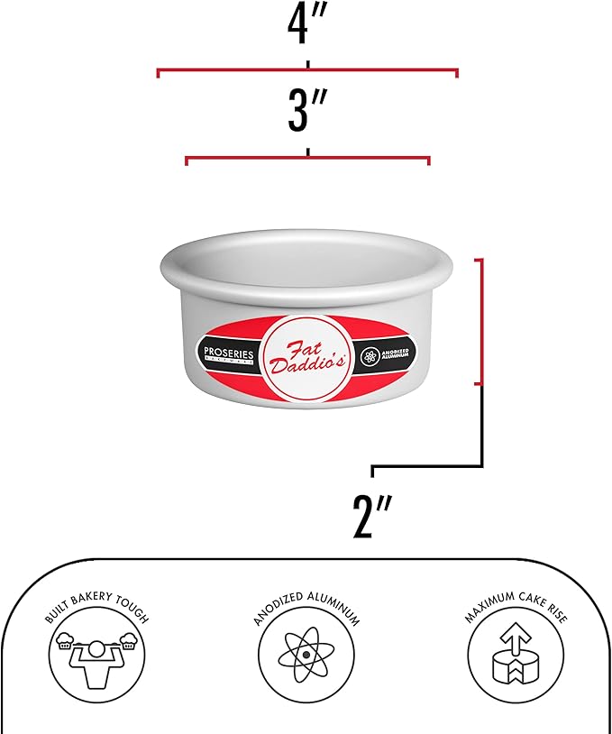 Fat Daddio's Round Cheesecake Pan, 3 x 2 Inch, Silver