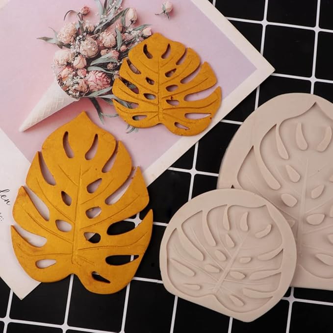 Leaf Silicone Mold Rose Flower Fondant Molds DIY Cake Decorating Tools Sugarcraft Candy Resin Clay Chocolate Gumpaste Moulds (2pcs(9 * 11cm,7.2 * 6.6cm))