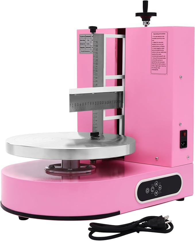 Cake Decorating Coating Machine Cream Spreading Automatic Frosting Turntable with Graduated Scraper for 4-12inch Cakes, 30-200RPM Rotating Speed