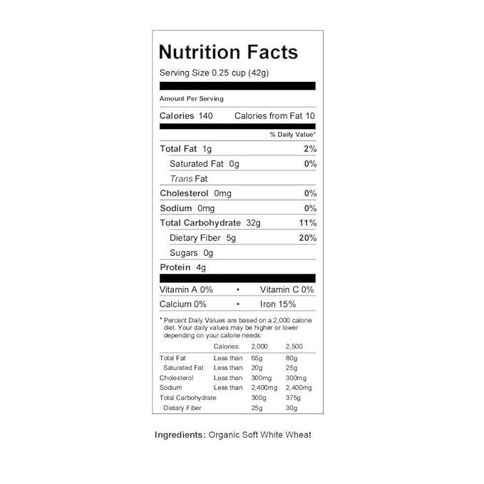 Soft White Wheat - Organic - 5 Lbs. Resealable Can - Handy Pantry Brand - Perfect for Food Storage, Flour, Baking, Sprouting & More