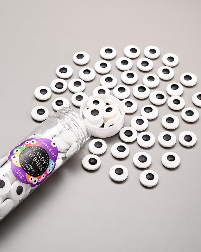 Sweet Spell Candy Eyeballs - Edible Candy Eyes Sprinkles for Decorating Halloween Cookies, Cakes, Cupcakes, and Baking (120g/4.2oz, 18 mm)