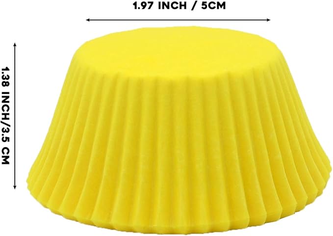 Premium Yellow Greaseproof Cupcake Liners Muffin Paper Baking Cups Standard Size, 100-Count