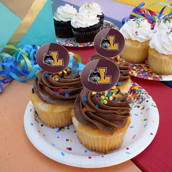 Loyola University Chicago Primary Logo Cupcake Picks Toppers Decoration Set of 6