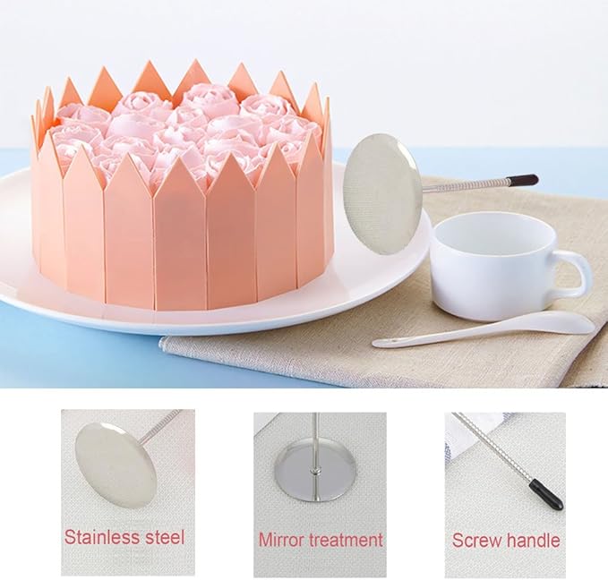 Woohome 7 PCS Cake Decorating Supplies Includes 4 PCS Cake Flower Nail, 2 PCS Flower Lifters and 1 PCS Wood Flower Nails Holder, Cupcake Decor Tools Baking Tools for Icing Flowers Decoration