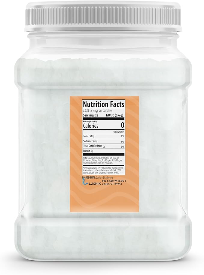 Luonix Sodium Bicarbonate, 4 lbs, Baking Soda, Cleaning & Baking