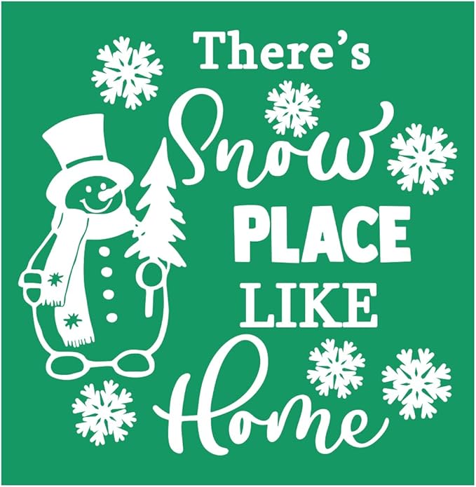 DGAGA Christmas Silk Screen Stencils Reusable Self Adhesive Snowman Chalk Mesh Stencils Silkscreen Pattern Stencil for Winter Decoration, DIY Home and Wood Signs