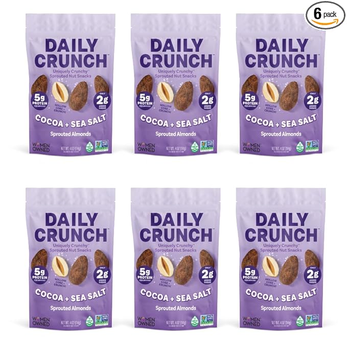 Daily Crunch, Zero Seed Oils, Gluten Free, 4oz (6 Pack, Cocoa & Sea Salt)