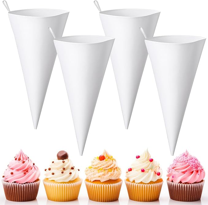 4 Pcs Piping Pastry Bags, Reusable 24 Inch Cake Decorating Bags Non-Slip Extra Thick Durable Cake Decorating Bag for Icing Cakes Cookies Baking Decoration Supplies