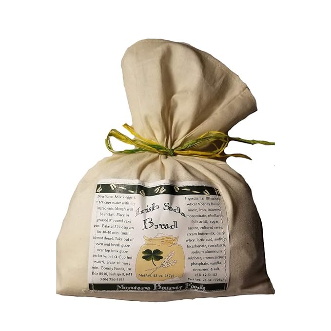 Bounty Foods Irish Soda Bread Mix 23 oz – Handcrafted in Montana, Traditional Recipe, Rustic Artisan Quick Bread Kit in Western-Style Bag, Great for St. Patricks Day, Just Add Buttermilk or Water