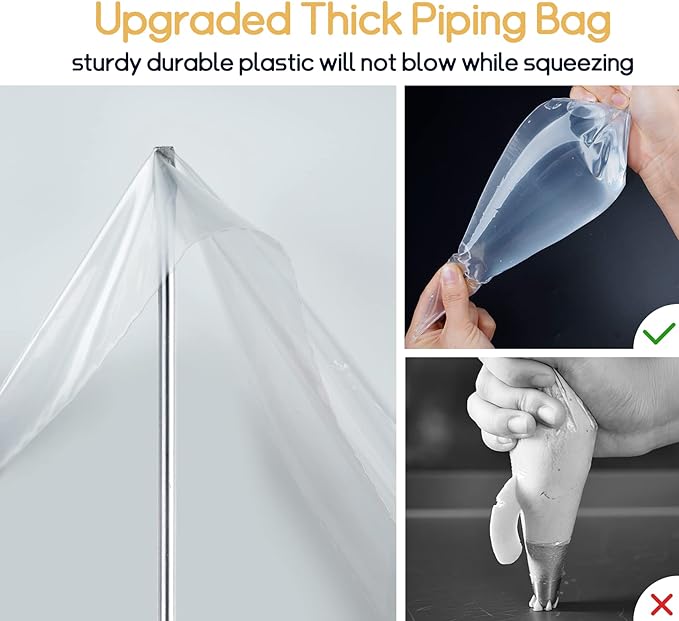ilauke 15 inch Piping Bags, 100 Pcs Thickened Disposable Pastry Bags Decorating, Icing Piping Bags for Frosting Cake Buttercream Frosting Cupcake Baking Decoration Supplies