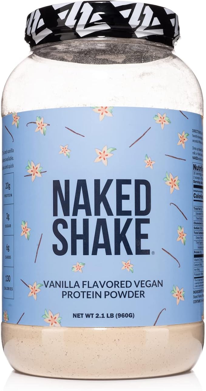 Naked Shake - Vanilla Protein Powder - Plant Based Protein Shake with Mct Oil, Gluten-Free, Soy-Free, No Gmos Or Artificial Sweeteners - 30 Servings