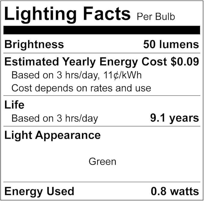 25-Pack Ceramic C9 Christmas Light Bulbs, Green LED Light Bulbs Holiday Decoration, Green Christmas Decor for Indoor & Outdoor Use, E17/C9 Intermediate Base
