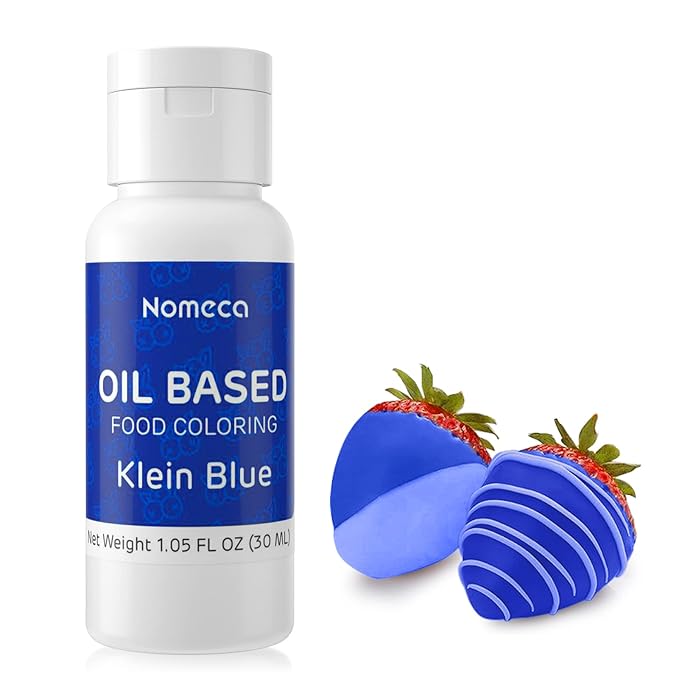 Oil Based Food Coloring for Chocolate - 30 Milliliters Upgraded Klein Blue Oil Food Color for Baking Cake Decorating, Edible Food Dye for Candy Melts Cookies Easter Egg Icing Fondant Meringues