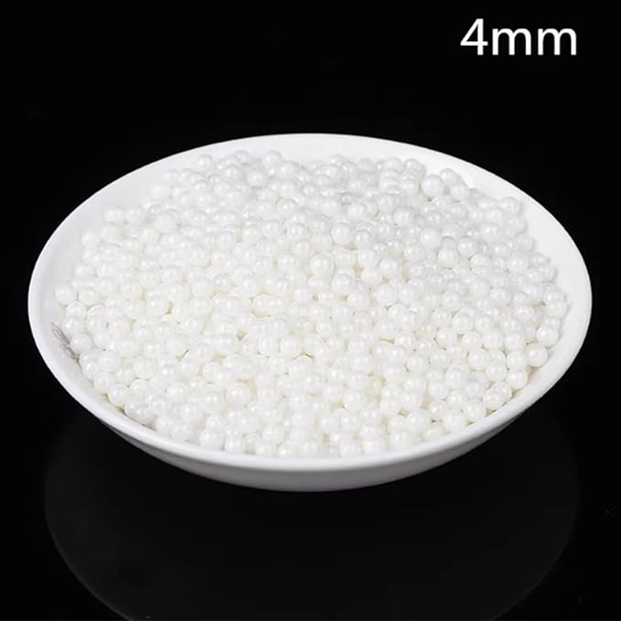 PhilaeEC White Peals 4mm Size Sprinkles for Cake Decoration Edible Candy Baking Cookie Cupcake Toppers Wedding Party Valentines Halloween Christmas Supplies 3.88oz