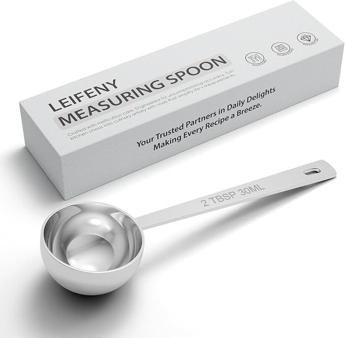 1PCS 2TBSP(30ML) 18/8 Stainless Steel Measuring Spoon, Metal Measure Scoop for Dry and Liquid Spices, Must-have for Kitchen