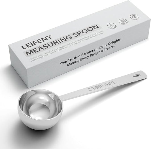 1PCS 2TBSP(30ML) 18/8 Stainless Steel Measuring Spoon, Metal Measure Scoop for Dry and Liquid Spices, Must-have for Kitchen