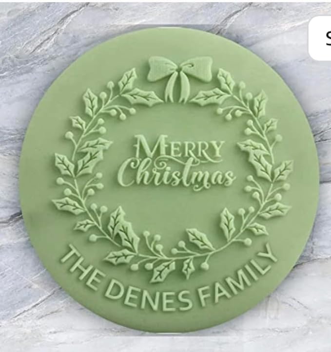 2025 Personalized Cookie Stamps & Stamps Custom Family Name Christmas Cookie Stamps All-in-One Holiday Baking Cookie Decorating Kit (A)