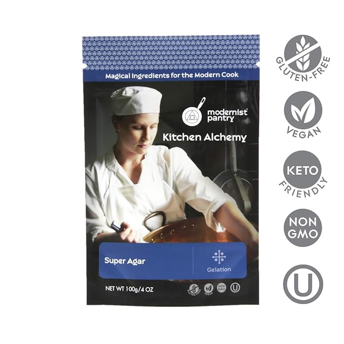 Pure Super Agar Powder - High Gel Strength Gracilaria Algae ⊘ Non-GMO Vegan OU Kosher Certified - 100g/4oz