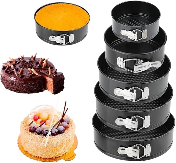 18/20/22/24/26/28 CM Pan Carbon Steel Baking Mold Bakeware Non Stick Spring Form Round Cake Baking Pan Cake Tool Kitchen Gadget(24CM)
