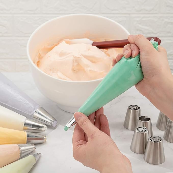 Restaurantware Pastry Tek 12.2 Inch Piping Bags 100 For Icing Pastry Bags - Disposable Food Grade Clear Plastic Decorating Bags Non Slip For Frosting Cupcakes Cakes And Pies