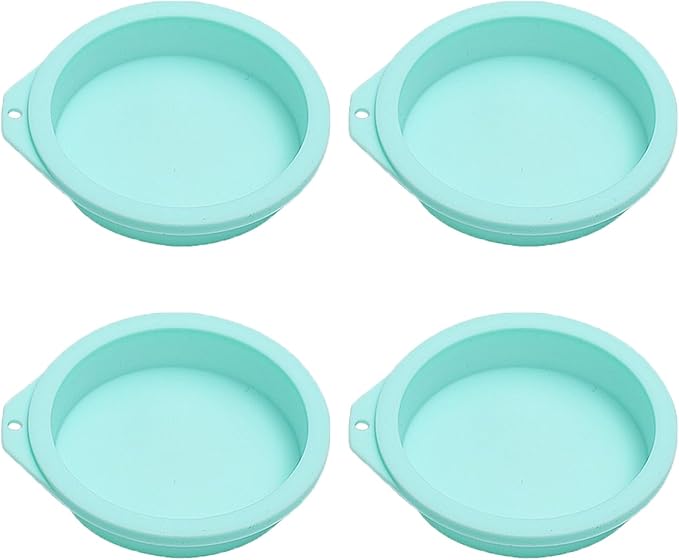 4 Pcs Air Fryer Egg Molds, Silicone Egg Bite Molds for Baking Muffin Top Pan Toast, Non-Stick Air Fryer Accessories (Blue)