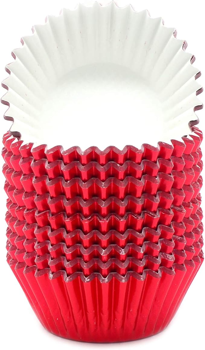 Standard Red Foil Cupcake Liners Muffin Baking Cups for Party and More, 200-Count
