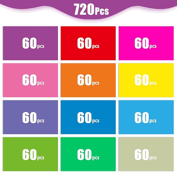 720 Pcs Colored Label Stickers,12 Colors 3" x 2" Color Coding Labels, Home Moving Labels, Name Sticker