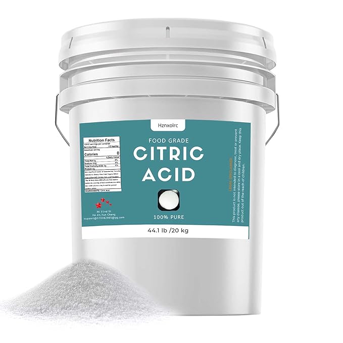 44.1 lb Citric Acid Powder Food Grade, Citric Acid for Canning, 100% Pure, Natural Preservative, Ideal for Cooking and Baking, Citric Acid for Cleaning & DIY Bath Bombs