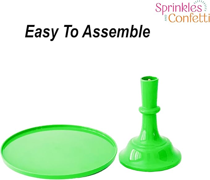 Sprinkles & Confetti 11" Green Melamine Cake Stand – Elegant Reusable Dessert Display for Weddings, Birthdays, Baby Showers & Brunches | Lightweight, Durable & Stylish Round Cake Plate for Parties