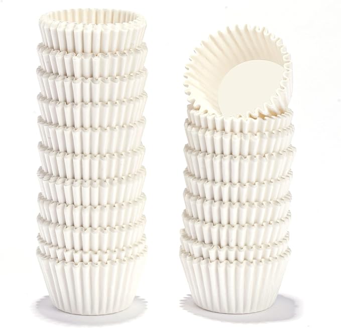 NUOMI 1 Inch Paper Muffin Liners Super Mini Baking Cups Cupcake Liners 1000 Pcs Treat Cups for Weddings, Birthday, Baby Shower, White