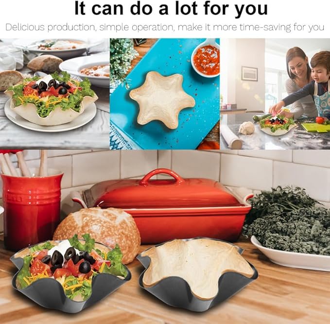 RUVINCE Nonstick Tortilla & Taco Shell Maker Set of 3, 8.75-Inch Heavy-Duty Bakeware for Mexican Cuisine