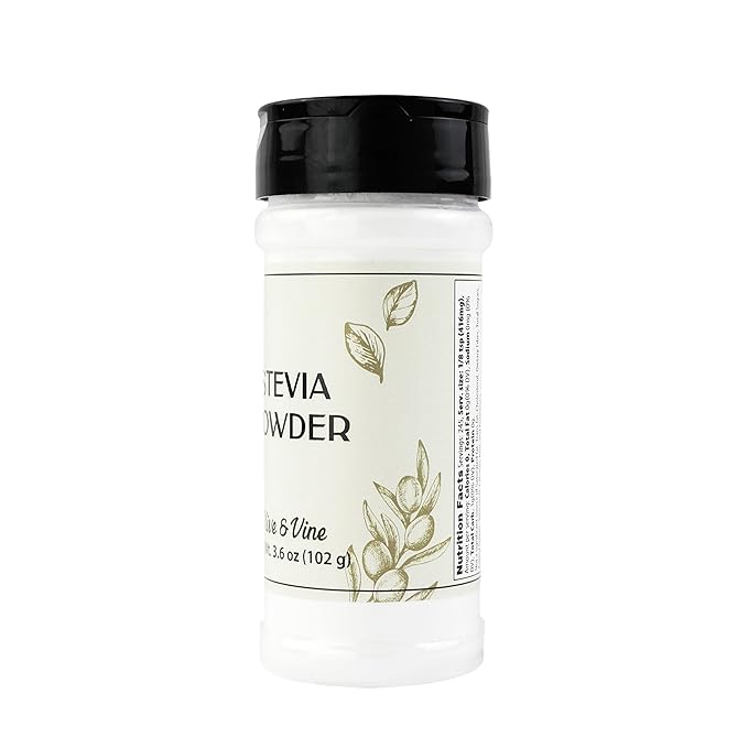 Olive & Vine Stevia Powder, Sweet Flavor, For Baking & Beverages, Rich Tradition, Authentic Taste, For Global Recipes (3.6 Ounce)
