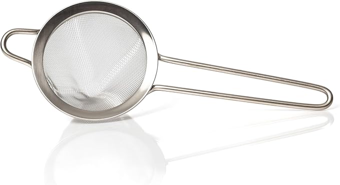 Bull in China Fine Mesh Strainer with Handle - Stainless Steel | Bar Hand Strainer | Wire Mesh Cocktail Strainer | Strainer for Bartending