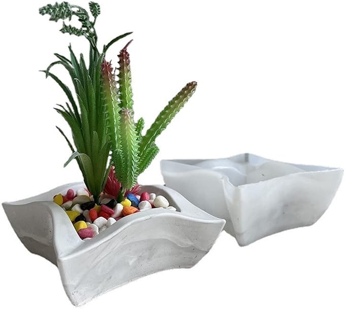Geometric Square Flower Pot Silicone Mold Epoxy Resin Succulent Planter Vase Cactus Concrete Mold Candle Pen Holder Plaster Cement Clay Mould
