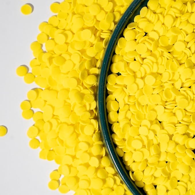 NIPEOR Rainbow Sprinkles Yellow Confetti Sprinkles 3.53oz/100gEdible Sprinkle Topping Confetti Sprinkles, Round Sprinkles for Cake Decorating,, Cupcake, Candy Sprinkles, and Ice Cream Toppings (Rainbow Confetti Yellow)