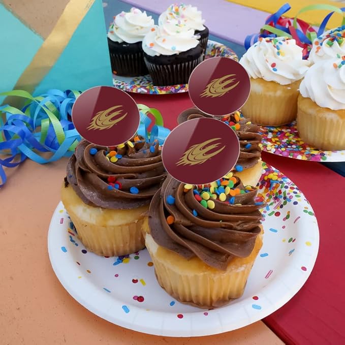 Elon University Primary Logo Cupcake Picks Toppers Decoration Set of 6