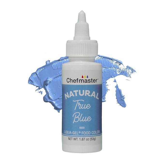 Plant‑Based Natural Liqua-Gel Food Coloring by Chefmaster, No Artificial Dyes, Gel Color for Icing, Frosting, Fondant, & Decorating, Quality Crafted in California USA (True Blue)